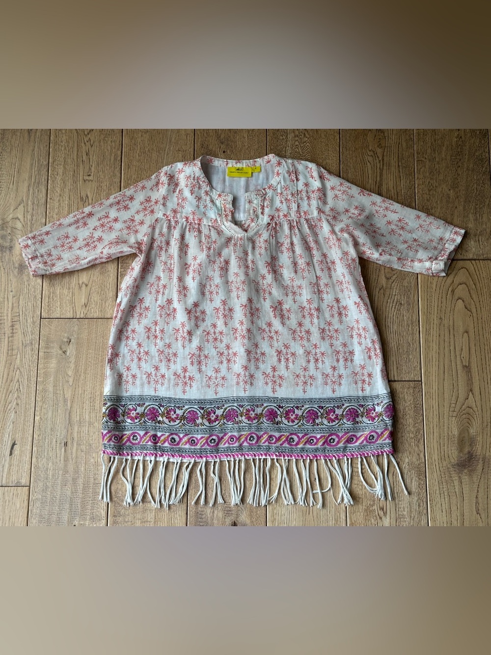 Roberta Roller Rabbit Girls Cotton Tassel Tunic Top Cover Up size 4